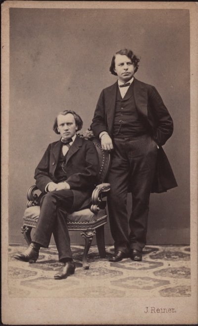 Johannes Brahms 1833-1897 et Josef Joachim 1831-1907, 1867 - Photo studio J. Reiner.