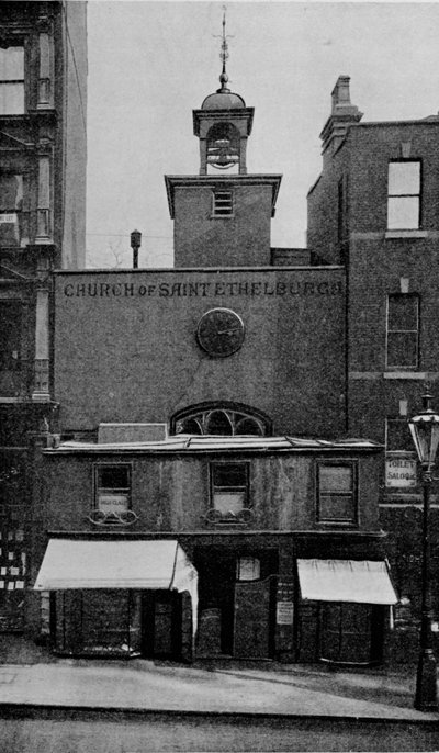 Église St Ethelburga, Bishopsgate, City de Londres, vers 1905 1906 - Photochrom Co Ltd of London