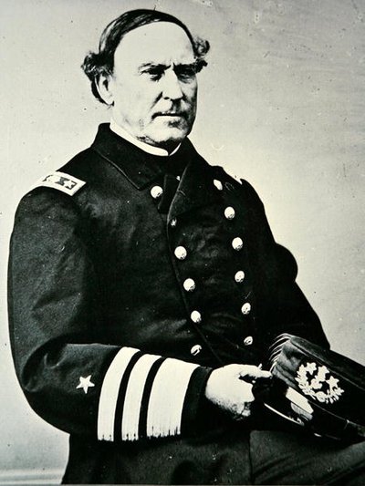 Portrait de David Glasgow Farragut; a capturé la Nouvelle-Orléans en 1862 et Mobile Bay - Photographer American