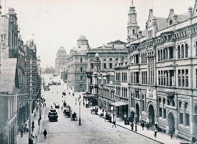 Bridge Street, Sydney, vers 1900, de 