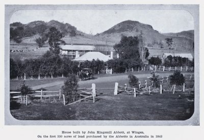 Maison construite par John Kingsmill Abbott, à Wingen, sur les premiers 330 acres de terre achetés par les Abbott en Australie en 1843 - Photographer Australian