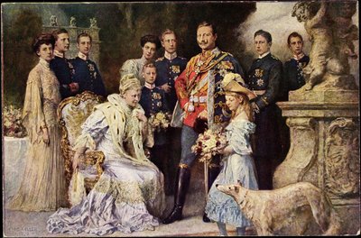 Artiste Ak Kaiser Wilhelm II, Auguste Viktoria, Viktoria Luise, Lévrier, Prusse - Photographer German
