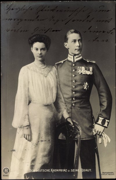 Prince héritier allemand avec fiancée, Friedrich Wilhelm, RPH - Photographer German
