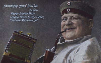 Soldat allemand fumant sa pipe (photo colorisée) - Photographer German