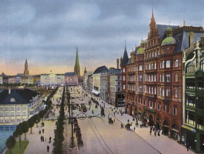 Hambourg : Jungfernstieg mit Alsterdamm - Photographer German
