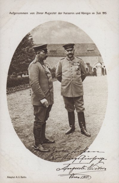 Kaiser Wilhelm II avec le maréchal Paul von Hindenburg, commandant de l