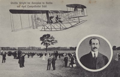 Orville Wright survolant l