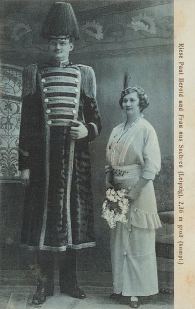 Paul Herold, géant allemand, et sa femme - Photographer German