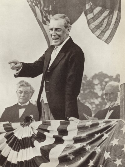 Président américain Woodrow Wilson, force motrice derrière la création de la Société des Nations, qui n