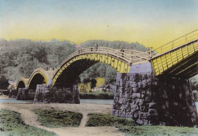 Japon, c.1912 : Kintaikyo, "Pont de la Ceinture de Damas", célèbre au Japon, province de Suwo - Photographer Japanese