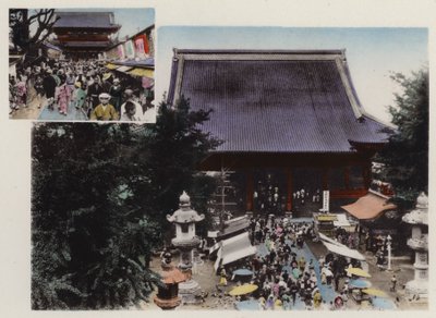 Japon, vers 1912 : Temple Kwannon et ses environs et diverses expositions au parc Asakusa, Tokyo (photo) - Photographer Japanese