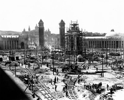 Construction à Barcelone, vers 1910 - Photographer Spanish
