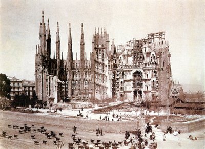 Vue de la Sagrada Familia, Barcelone, c.1900 - Photographer Spanish