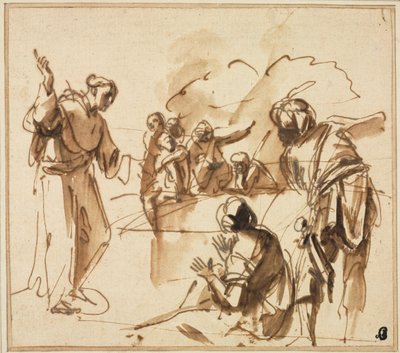 Un Moine Prêchant, milieu du 17e siècle - Pier Francesco Mola