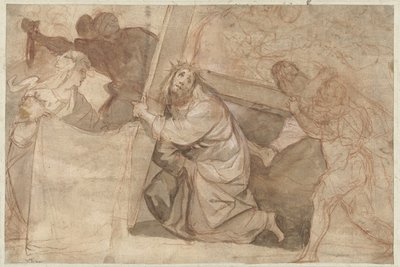 Christ tombe sous la croix - Pier Francesco Morazzone (circle of)