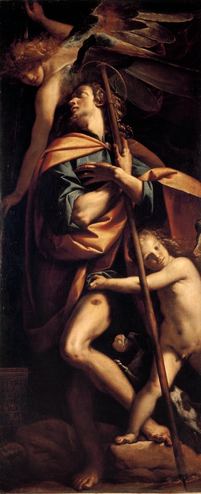Saint Roch Le saint porte le bubon de la peste sur sa jambe - Pier Francesco Morazzone