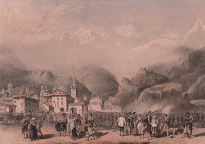 Bivouac des troupes françaises à Suse, Piémont - Blaise Nicolas Le Sueur