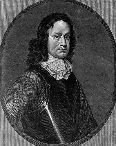 Portrait de John Hampden (vers 1595-1643), homme politique anglais, gravure - Blaise Nicolas Le Sueur