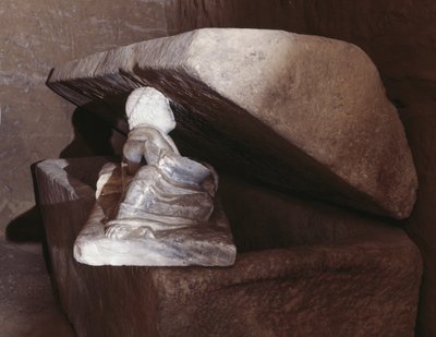 Sarcophage dans la tombe du Pèlerin, Chiusi, Toscane, Italie, civilisation étrusque, 3ème siècle avant J.-C. - Blaise Nicolas Le Sueur