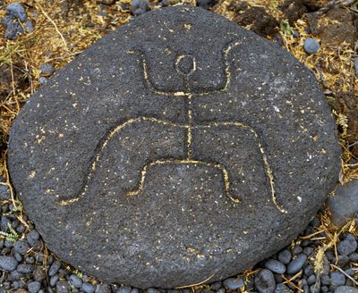 Gravure sur pierre, Puako Petroglyph Archaeological District, Île d