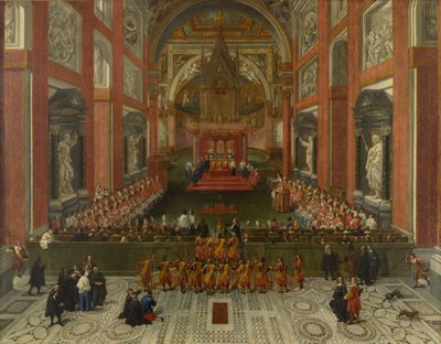 Benoît XIII présidant le synode provincial romain de 1725, Basilique Saint-Jean-de-Latran - Pier Leone Ghezzi