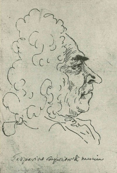 Francesco Gasparini (par Pier Leone Ghezzi) Rom, Bibl Vat - Codici Ottoboniani latini 3113, fol8 - Pier Leone Ghezzi
