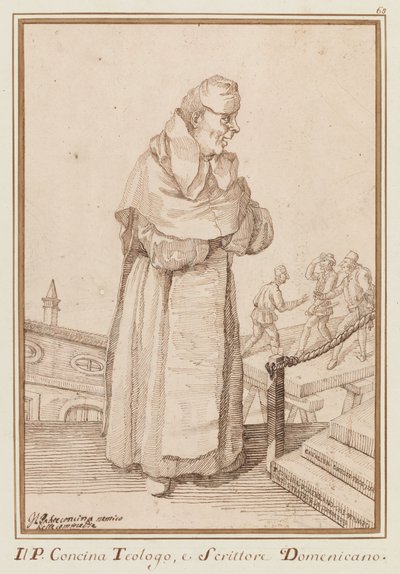 Le père Concina, ennemi des comédies - Pier Leone Ghezzi