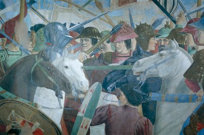 (Détail) de la Légende de la Vraie Croix montrant la bataille d