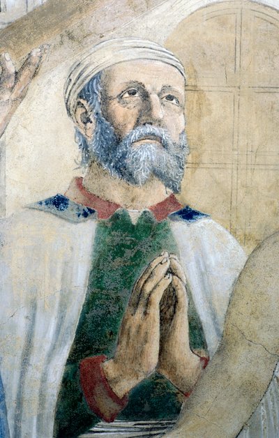 (Détail) de La Légende de la Vraie Croix montrant la découverte et la vérification de la Vraie Croix - Piero della Francesca