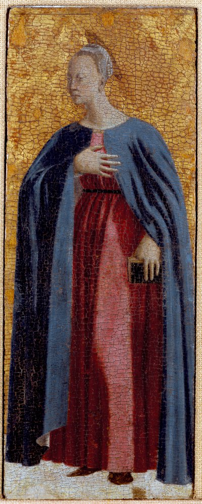 Polyptyque de la Miséricorde : la Vierge de la Miséricorde, entourée de saints (détail) - Piero della Francesca