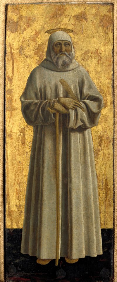Polyptyque de la Miséricorde : la Vierge de la Miséricorde entourée de saints (détail représentant Saint Benoît de Nursie) - Piero della Francesca