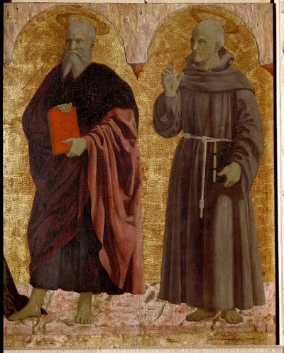 Polyptyque de la Miséricorde : la Vierge de la Miséricorde, entourée de saints (détail) - Piero della Francesca