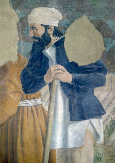 La Légende de la Vraie Croix, la Découverte de la Croix, spectateur (détail) - Piero della Francesca