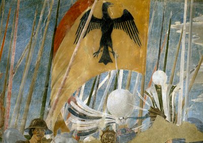 La Légende de la Vraie Croix, la Victoire de Constantin au Pont Milvius, bannière (détail) - Piero della Francesca