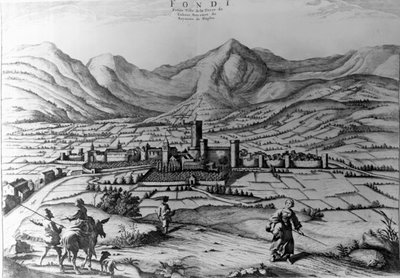 Ville de Fondi, gravure par Pieter Mortier (1661-1711) du Nouveau Théâtre de l