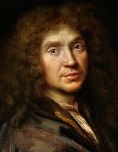Détail du « Portrait de Molière » (1622-1673) Jean Baptiste Poquelin - Huile sur toile - Peinture de l
