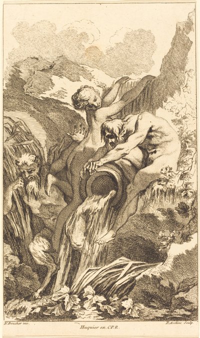Satyre, nymphe et dieu de la rivière, en ou après 1736 - Pierre Alexandre Aveline