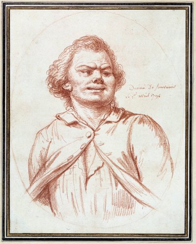 Révolution française : portrait de Georges Jacques Danton (1759-1794) conduit au supplice Dessin à la sanguine attribué à Pierre Wille (1748-1821) - Pierre Alexandre Wille
