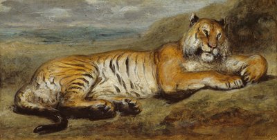 Tigre au repos, vers 1830 - Pierre Andrieu