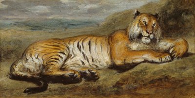 Tigre au repos, vers 1830 - Pierre Andrieu