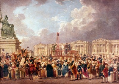 Exécution par guillotine à Paris pendant la Révolution française, années 1790 - Pierre Antoine de Machy