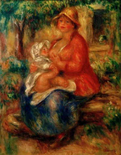 Aline Renoir allaitant son fils - Pierre Auguste Renoir