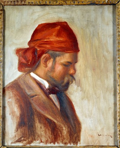 Ambroise Vollard (1868-1939) avec une écharpe rouge, marchand de tableaux, par Pierre Auguste Renoir (1841-1919), vers 1899 - Pierre Auguste Renoir