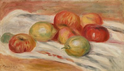 Pommes et citrons sur une nappe - Pierre Auguste Renoir