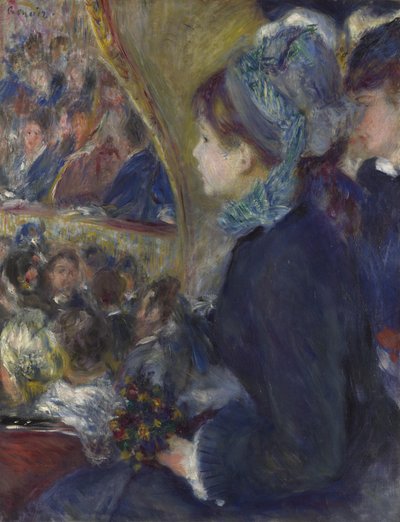 Au théâtre La Première Sortie, 1876-1877 - Pierre Auguste Renoir
