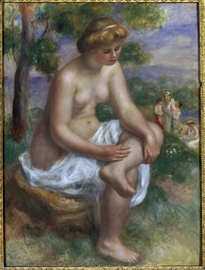 Baigneuse assise dans un paysage appelée Eurydice - Pierre Auguste Renoir