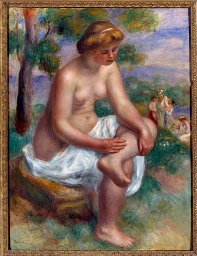 Baigneuse assise dans un paysage appelée Eurydice (peinture de Pierre Auguste Renoir) - Pierre Auguste Renoir