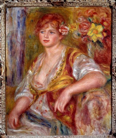 Blonde à la rose. Portrait d