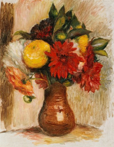 Bouquet de fleurs dans une cruche en pierre - Pierre Auguste Renoir