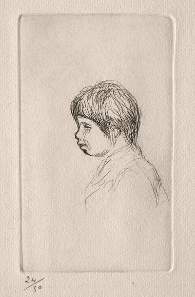 Claude Renoir, de profil - Pierre Auguste Renoir